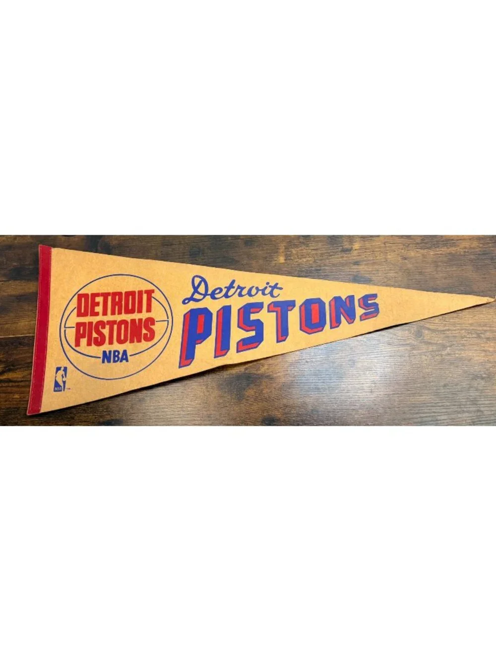 Vintage Detroit Pistons NBA Vintage Felt Pennant aged